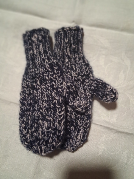 Handschuhe grau weiß